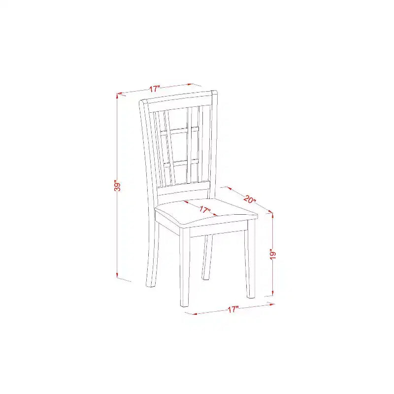 Round Dinette Set for 4 - Kitchen Table with Chairs - Solid Wood Dining Table Set