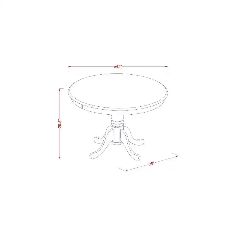 Round Kitchen Dinette Set - 42 Inch Table & 4 Chairs - Dining Room Table Set