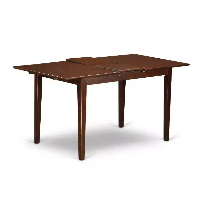HomeStock 3-Pc Mahogany Finish Solid Wood Top with Butterfly Leaf Dining Table Set