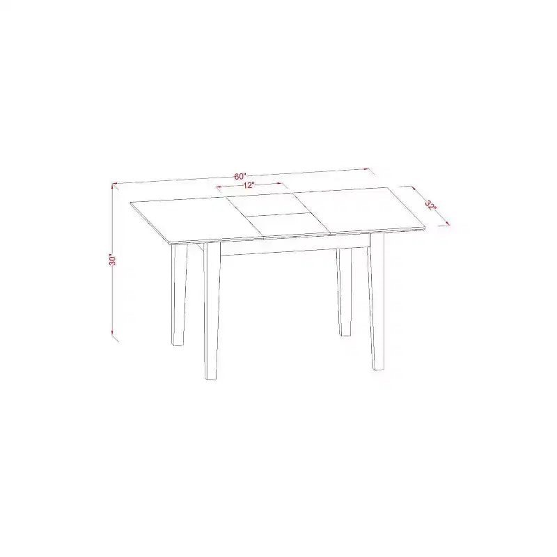HomeStock 3-Pc Mahogany Finish Solid Wood Top with Butterfly Leaf Dining Table Set