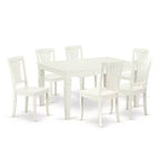 Renaissance Dining Set 7Pc Rectangular Table & 6 Chairs - 42x60 Inch Expandable
