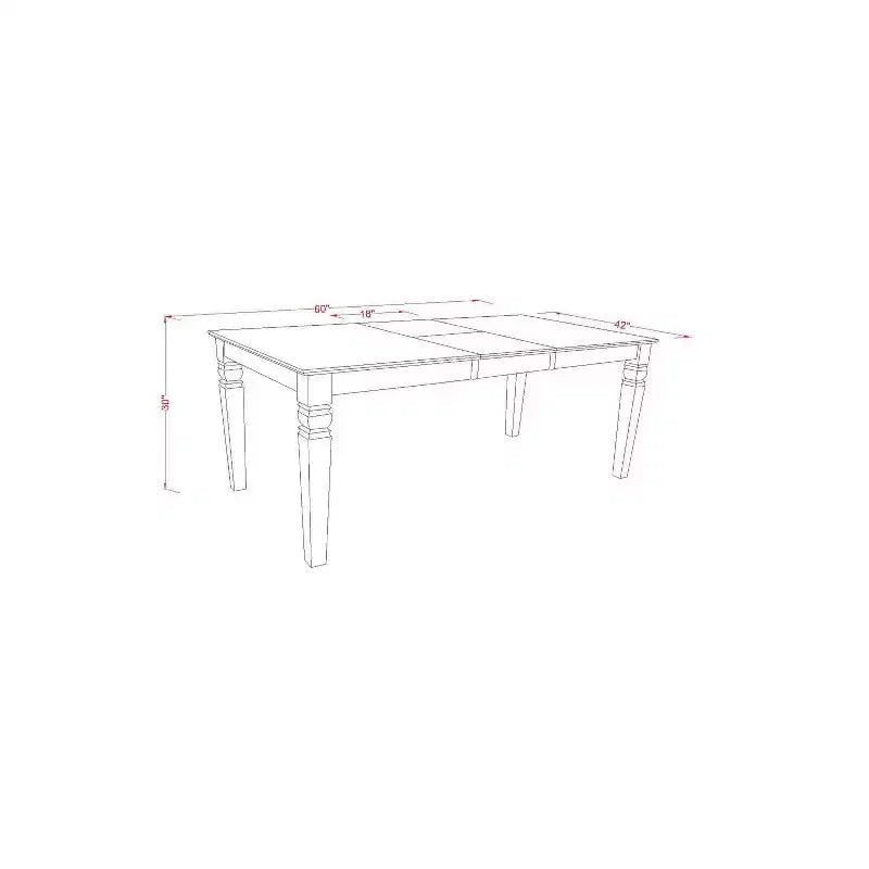 Renaissance Dining Set 7Pc Rectangular Table & 6 Chairs - 42x60 Inch Expandable
