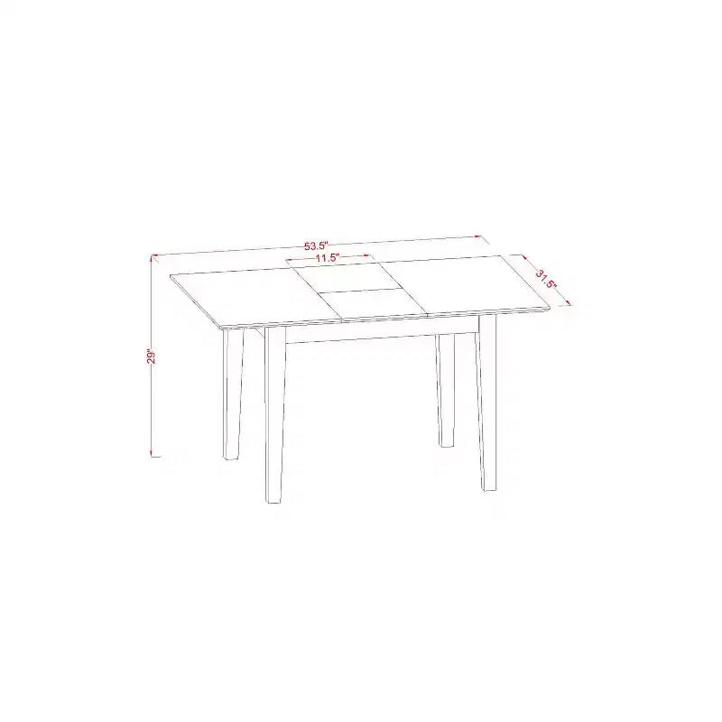 HomeStock 3-Piece Natural Brown Oak Finish Rectangular Solid Wood Top with Butterfly Leaf Dining Table Set