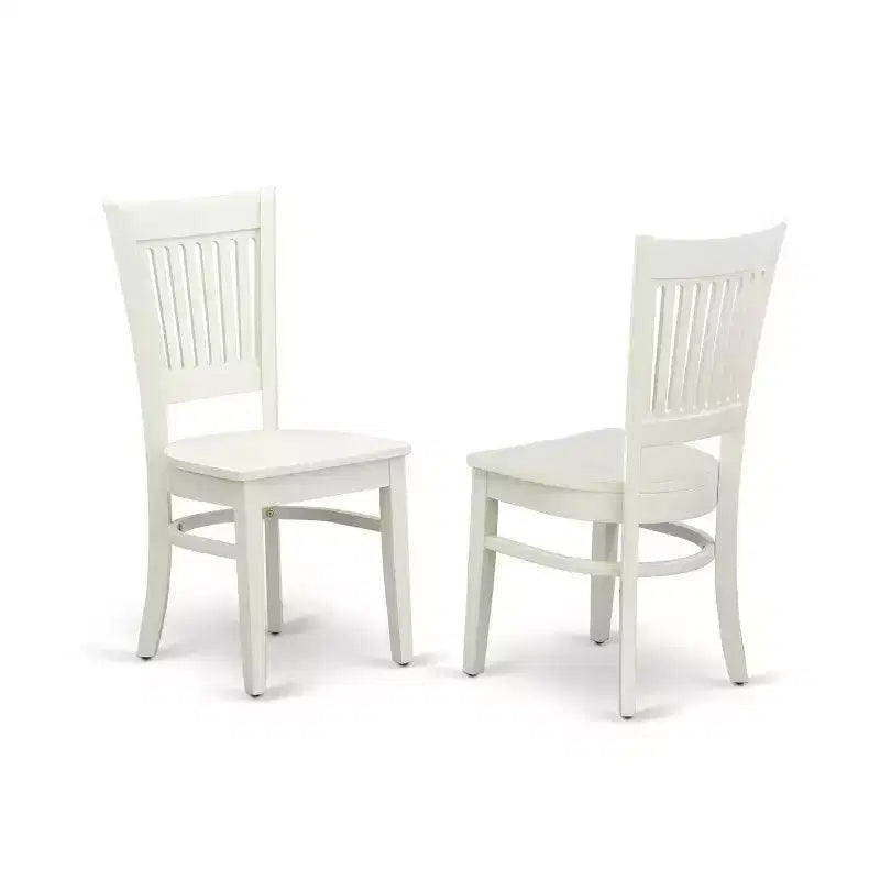 5-delige eethoekset – houten eettafel en stoelen – linnenwit in cottage-stijl