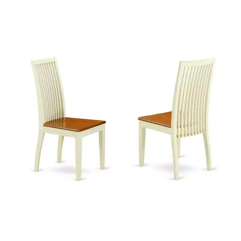 Round Kitchen Table Set with 4 Chairs - 42 Inch Dining Set - Buttermilk Cherry Finish