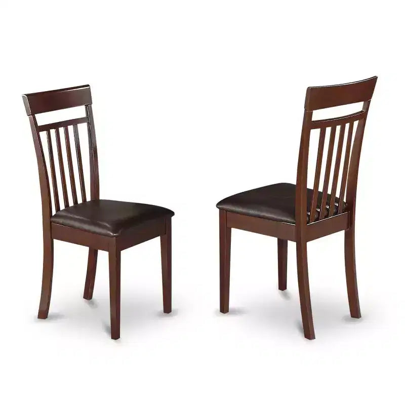HomeStock 5-Pc Mahogany Finish Solid Wood Top - Rectangular Dining Room Set with Dropleaf - Seats 4