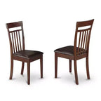HomeStock 5-Pc Mahogany Finish Solid Wood Top - Rectangular Dining Room Set with Dropleaf - Seats 4