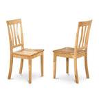 HomeStock 3-Piece Round Natural Oak Finish Solid Wood Top Dining Table with 2 Chairs