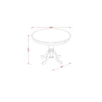HomeStock 3-Piece Round Natural Oak Finish Solid Wood Top Dining Table with 2 Chairs