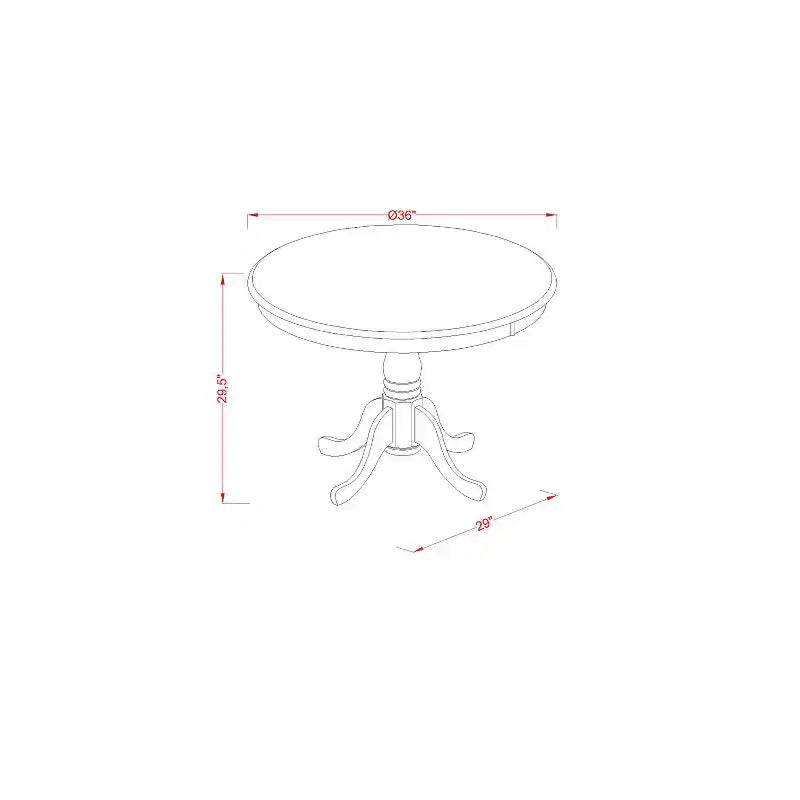 HomeStock 3-Piece Round Natural Oak Finish Solid Wood Top Dining Table with 2 Chairs