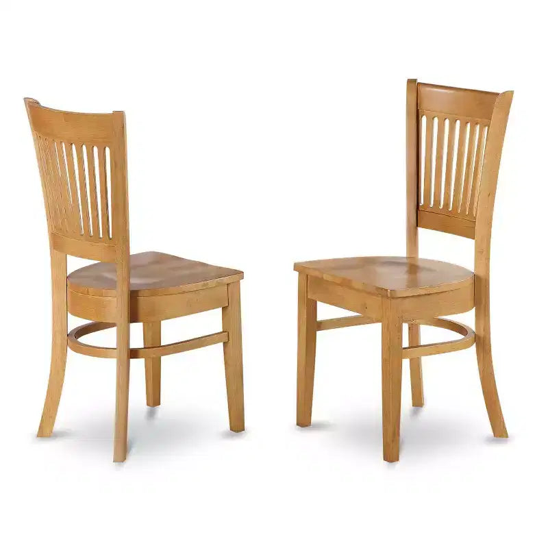 HomeStock 3-delige ronde eethoek met massief houten tafelblad in natuurlijke eikenkleur en 2 stoelen