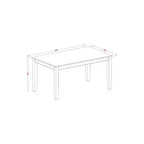 Art Nouveau Dining Set - 5 Piece Rectangular Table & 4 Chairs - 60 Inch Dining Room Furniture