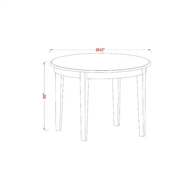 Kitchen Table Set 3pc Round Dining Table & Chairs Linen White Faux Leather
