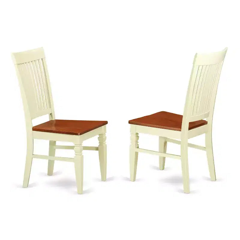 Round Dining Table Set - 3 Piece Asian Style Table & Chairs - 42 Buttermilk Cherry Finish