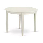 HomeStock 5-Pc Linen white Solid Wood Top-Round Dining Room Set-Seats 4