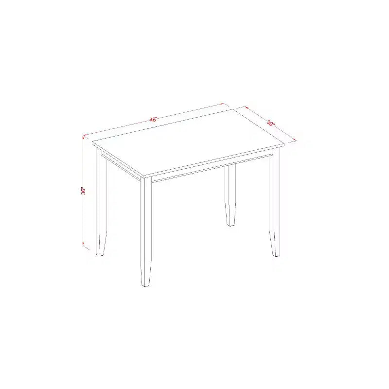 Counter Height Dining Set - 3 Piece Table & Chairs - Modern Kitchen Pub Set - 30x48 Inch Table