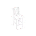 Counter Height Dining Set - 3 Piece Table & Chairs - Modern Kitchen Pub Set - 30x48 Inch Table