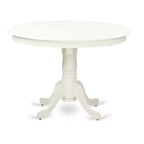 Coastal Chic 3 Piece Dining Set - Round Table & 2 Chairs - Linen White Kitchen Table