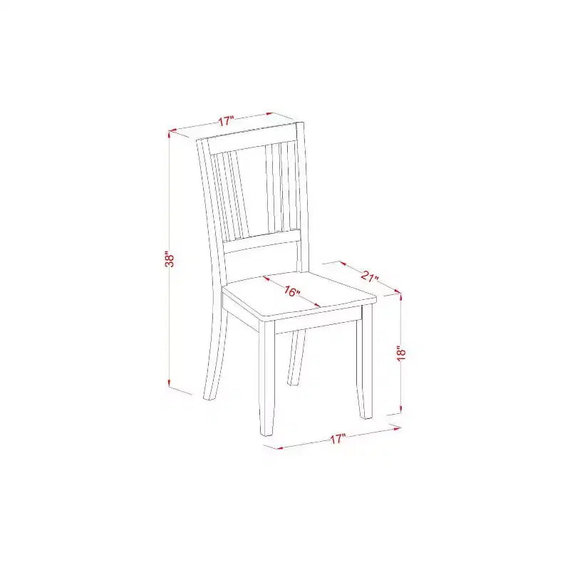 5-delige Eetkamerset - Ronde Tafel van 36 en 4 Houten Stoelen - Eclectische Stijl