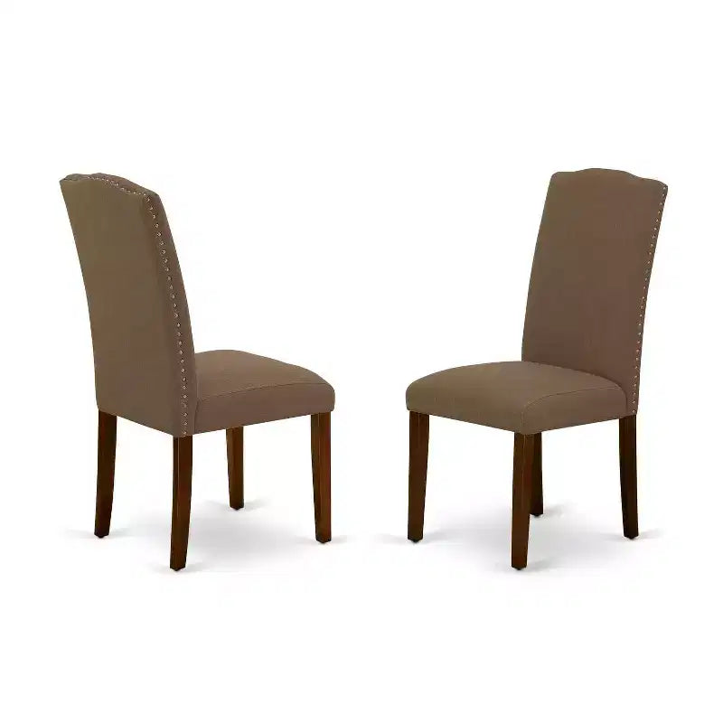 Round Kitchen Table Set 42 Inch with Parsons Chairs - Classic Charm Dining Set - Dark Coffee Finish