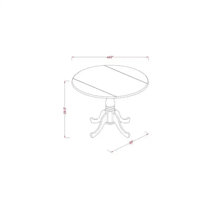 Round Kitchen Table Set 42 Inch with Parsons Chairs - Classic Charm Dining Set - Dark Coffee Finish