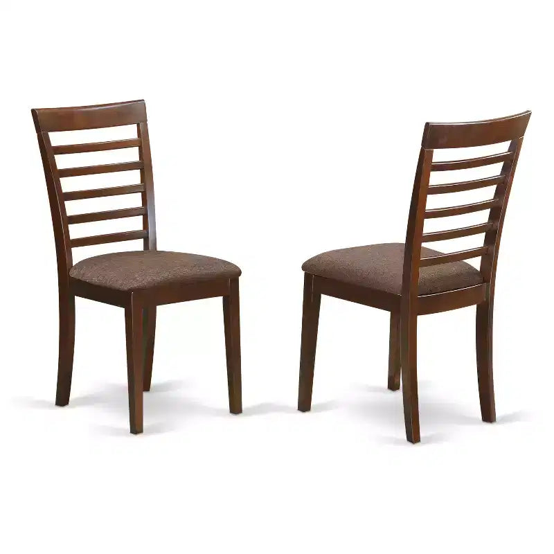 Dinette Set for 4 - Small Kitchen Table with Chairs - Modern Design - Saddle Brown Finish