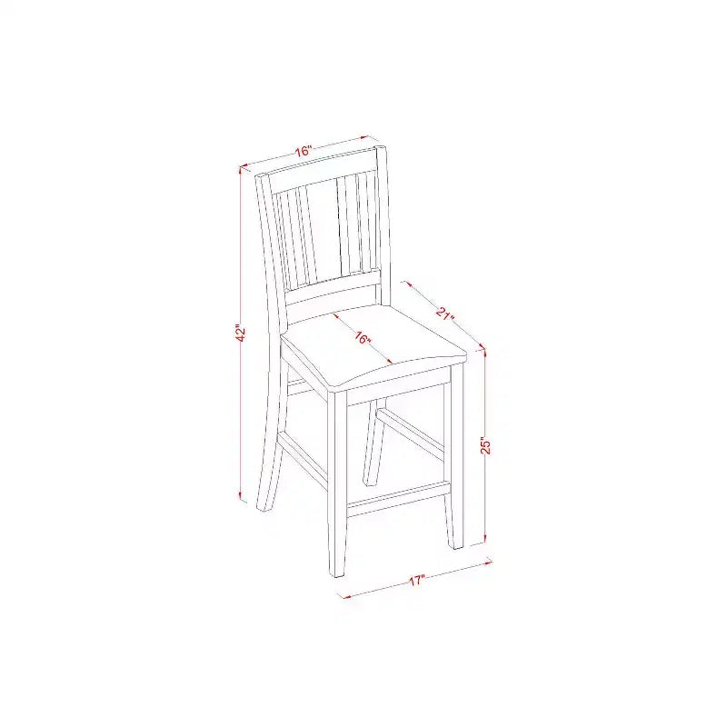 Counter Height Dining Set - 5 Piece Table & Chairs - Modern Kitchen Set - 36x36 Inch Square Table