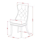 5-delige eetkamerset met linnenwitte massiefhouten ronde tafel en gestoffeerde stoelen - (plaats voor 4)