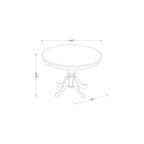 HomeStock 3-Pc Buttermilk and Cherry Solid Wood Top - Round Dining Room Set - Seats 4