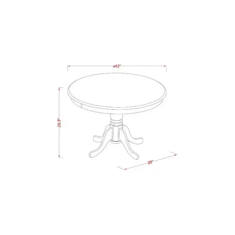 HomeStock 3-Pc Buttermilk and Cherry Solid Wood Top - Round Dining Room Set - Seats 4