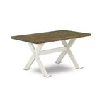 7-Piece Natural Oak Finish Solid Wood Top Dining Table with 6-Chairs with