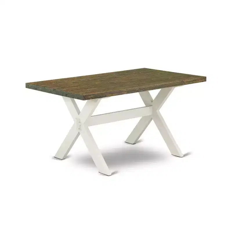 7-Piece Natural Oak Finish Solid Wood Top Dining Table with 6-Chairs with