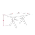 7-Piece Natural Oak Finish Solid Wood Top Dining Table with 6-Chairs with