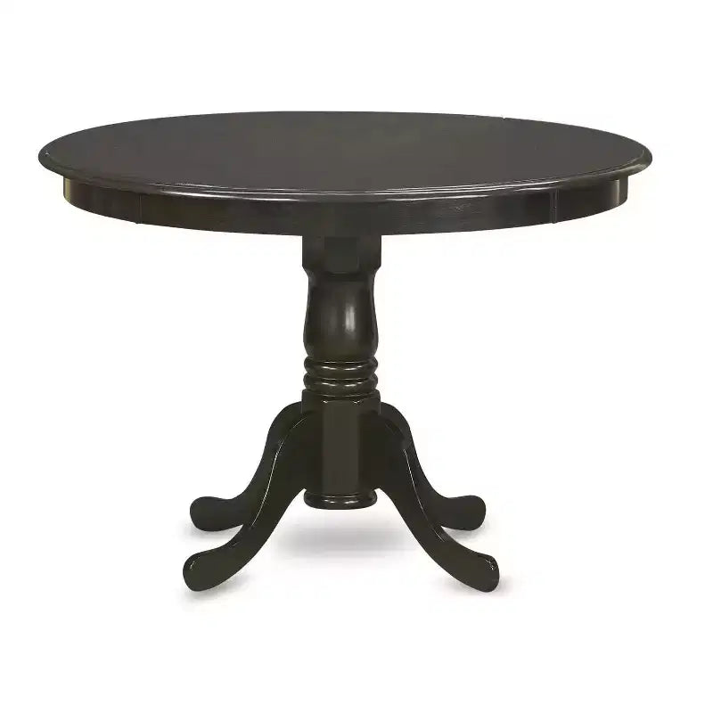 Small Round Dining Table Set - 3 Piece Round Table with Parsons Chairs - Glam Gothic Style