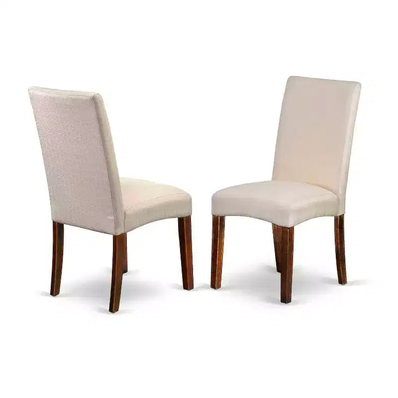 Rechthoekige keukentafelset, 5-delig - tafel van 48/60 met vlinderblad en 4 stoelen - linnenstof, crème