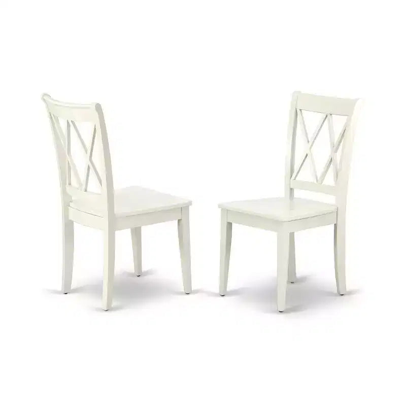 Rectangular Dining Table Set 7Pc - 42x60 Inch Table with 6 Double X Back Chairs - Kitchen Dining Room Set