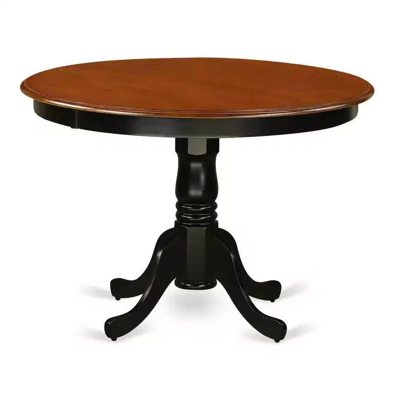 5-delige eethoek - ronde keukentafel en 4 stoelen - kersenhouten finish - tafel van 42 inch