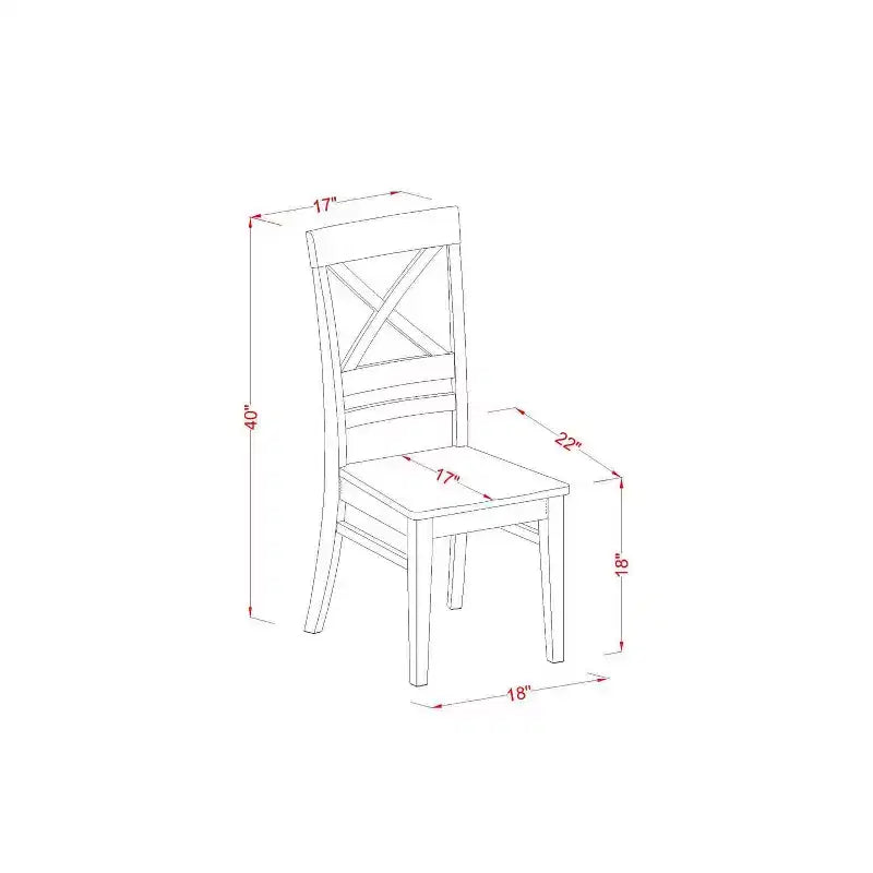 5-delige eethoek - ronde keukentafel en 4 stoelen - kersenhouten finish - tafel van 42 inch