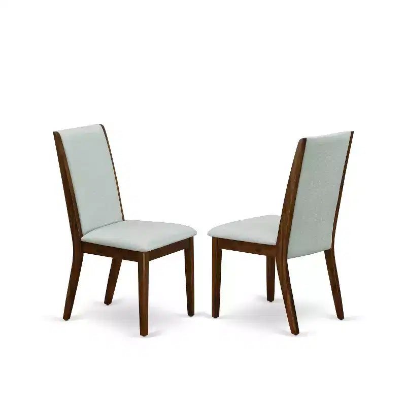 3-Piece Acacia Walnut Finish Solid Wood Top - Upholstered Dining Room Set - Seats 4