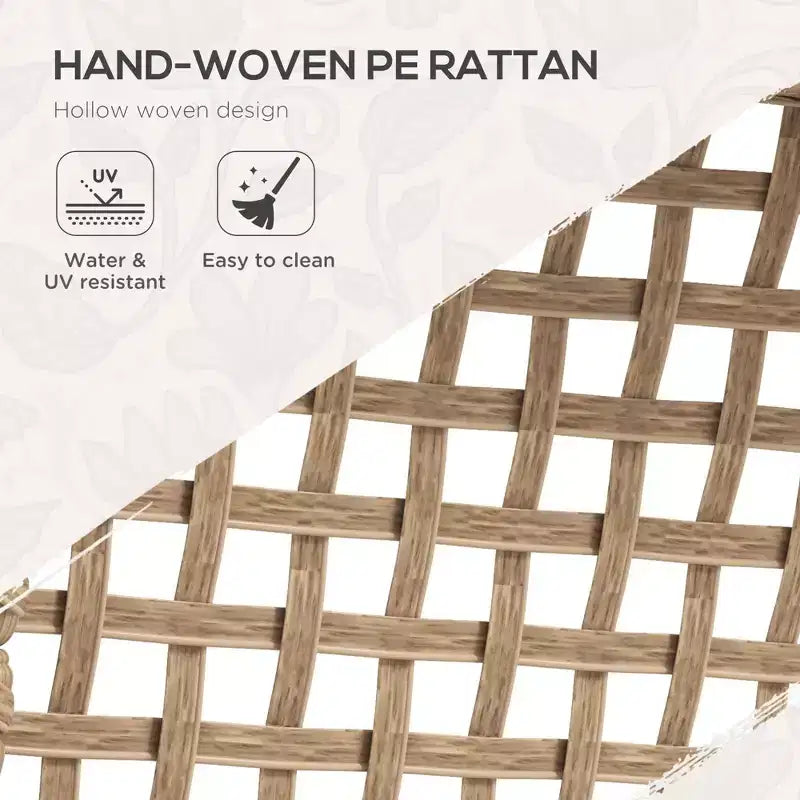 5-delige Eetkamerset voor Buiten voor 4 Personen, Wicker-rattan Tuinmeubelset, Terrastafel- en Stoelenset met Kussens, Vierkant Metalen Tafelblad