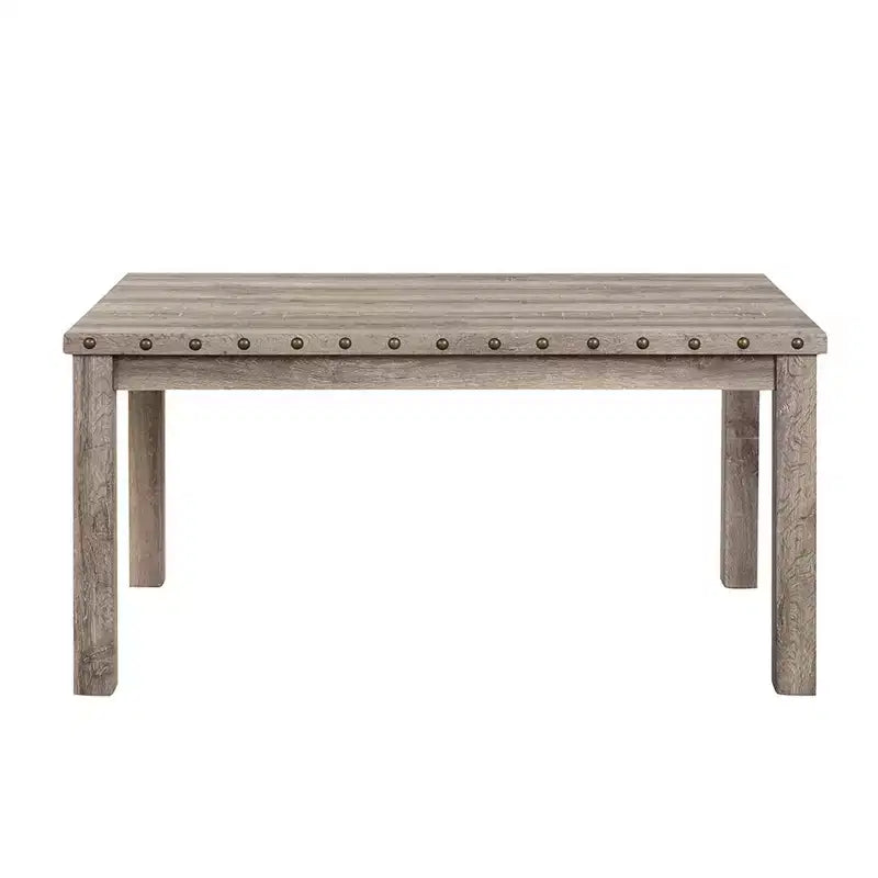 Wooden Dining Set - Modern Farmhouse Style Rectangular Table & Upholstered Chairs for Kitchen & Dining Room (Beige)-Morden Fort