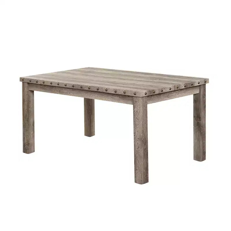 Wooden Dining Set - Modern Farmhouse Style Rectangular Table & Upholstered Chairs for Kitchen & Dining Room (Beige)-Morden Fort