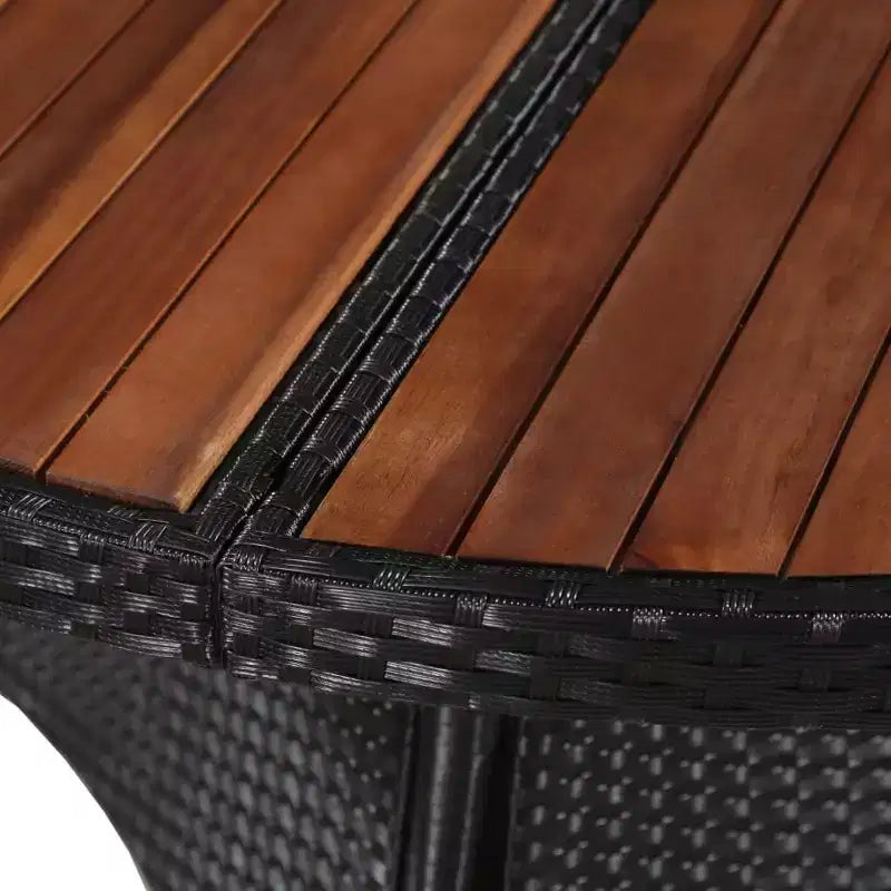 vidaXL Patio Dining Set Round Outdoor Table and Chairs Rattan and Acacia Wood