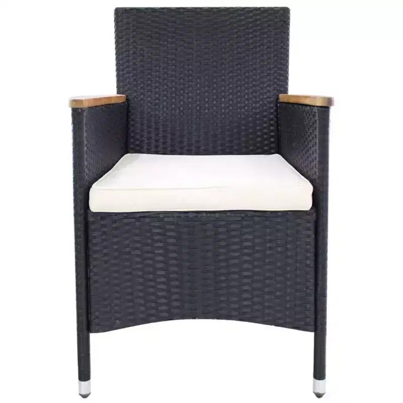 vidaXL Patio Dining Set Round Outdoor Table and Chairs Rattan and Acacia Wood
