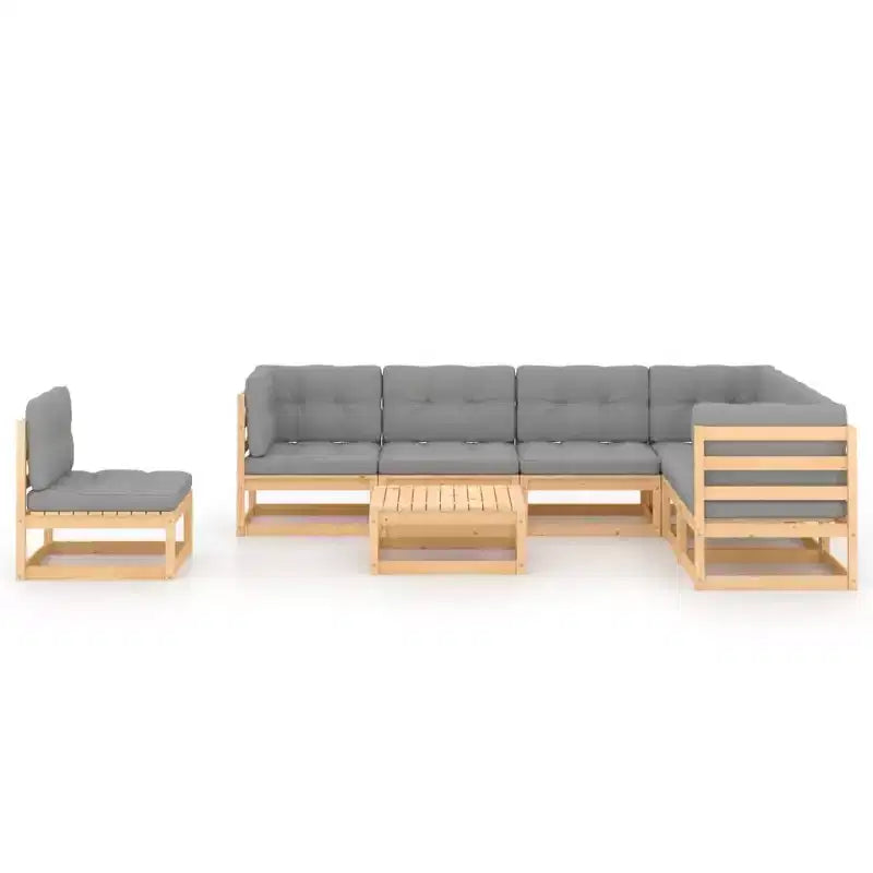 vidaXL tuin-eetset met buitenstoelen en kussens