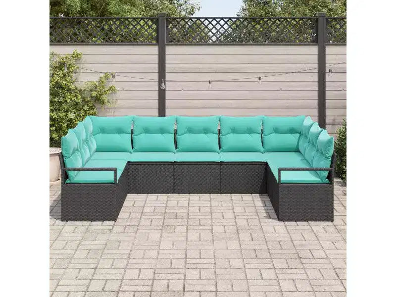 vidaXL Garden Sofa Set 9 pcs Brown Poly rattan