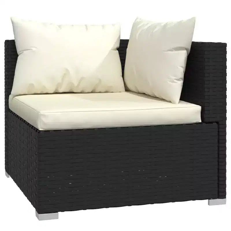 vidaXL loungeset voor terras, 3-delige hoekbank met kussens, PE-rattan