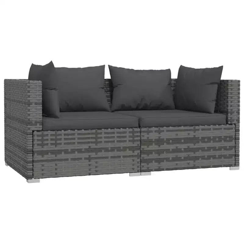 vidaXL loungeset voor terras, 3-delige hoekbank met kussens, PE-rattan