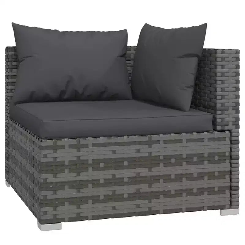 vidaXL loungeset voor terras, 3-delige hoekbank met kussens, PE-rattan