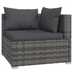 vidaXL loungeset voor terras, 3-delige hoekbank met kussens, PE-rattan